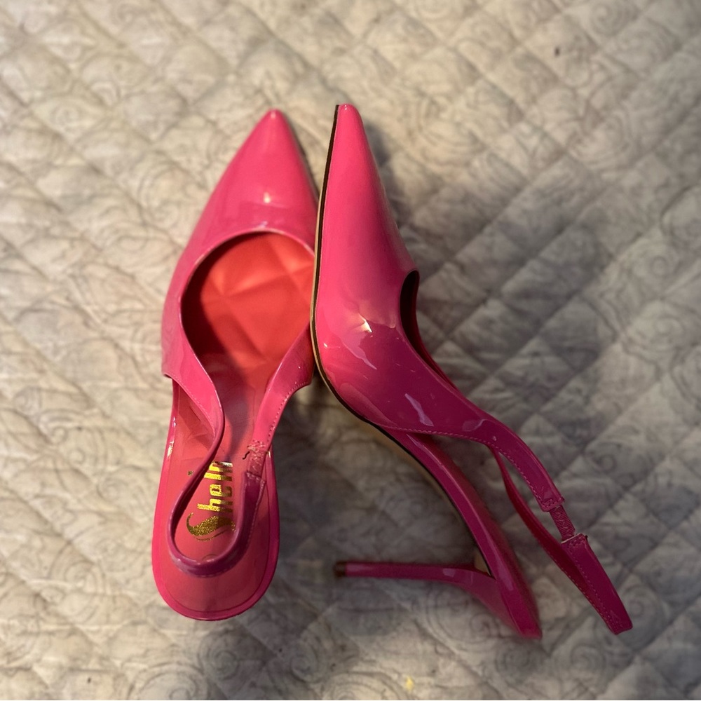 Pink Sling Back Pumps